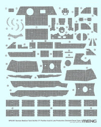 Meng German Medium Tank Sd.Kfz.171 Panther Ausf.A Late Production Zimmerit Decal Type B | 4897038551705