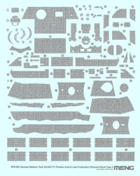Meng German Medium Tank Sd.Kfz.171 Panther Ausf.A Late Production Zimmerit Decal Type C | 4897038551712