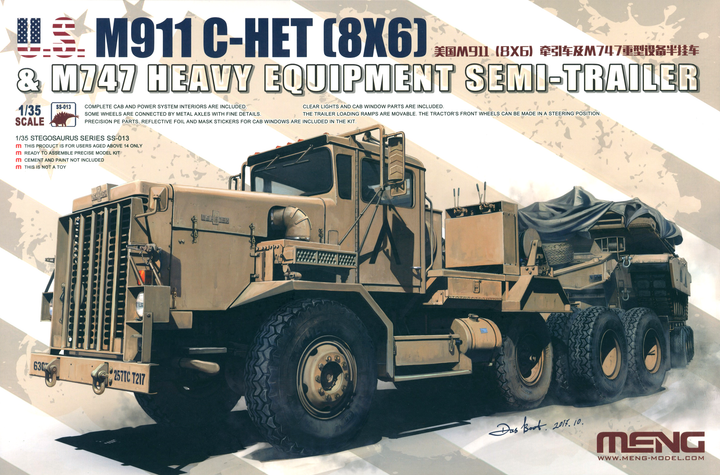 Meng 1/35 U.S. M911 C-HET(8X6) & M747 Heavy Equipment Semi-Trailer | 4897038551804