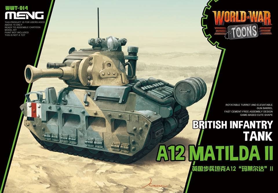 Meng World War Toons A12 Matilda II British Infantry Tank Cartoon Model | 4897038558209