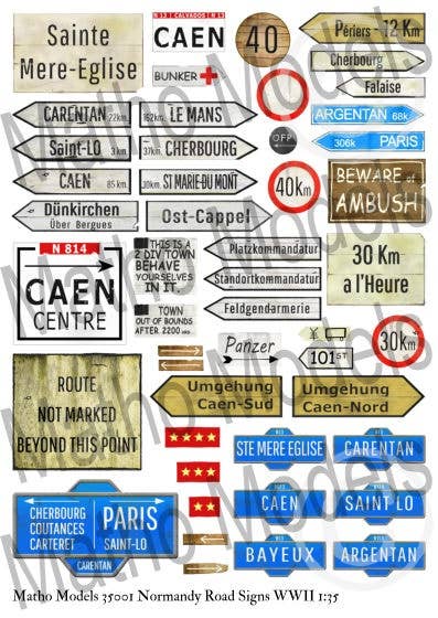 Matho 1/35 Normandy Road Signs WWII | 5449612350014