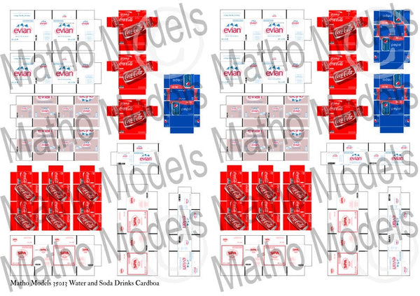 Matho 1/35 Cardboard Boxes - water and soda drinks
