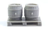 Matho 1/35 Set of 2 Wooden Barrels + Wooden Pallet