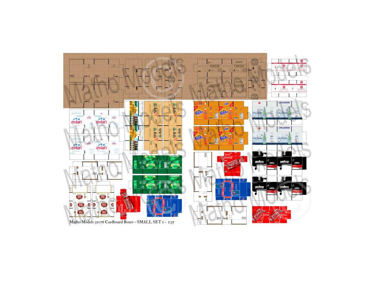 Matho 1/35 Cardboard Boxes - SMALL SET 1 | 5449612350762