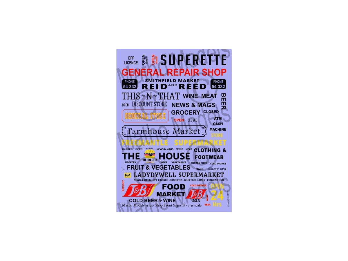 Matho 1/35 Shop Front Signs B | 5449612351202