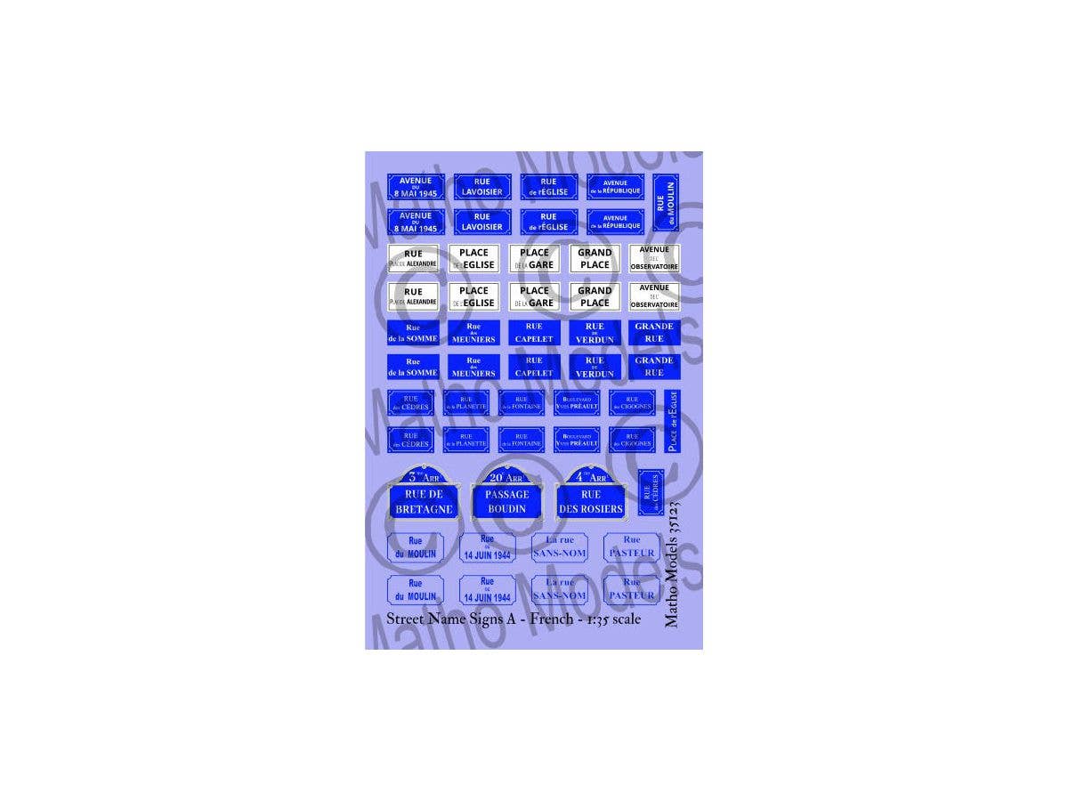 Matho 1/35 Street Name Signs A - French | 5449612351233