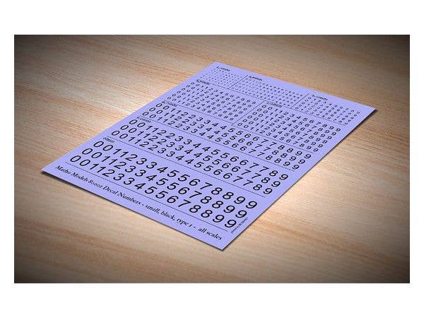 Matho Decal Numbers - small, black, type 1 | 5449612800014
