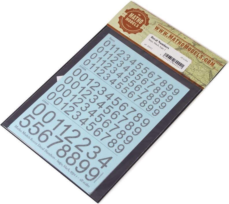 Matho Decal Numbers - large, black, type 1 | 5449612800021