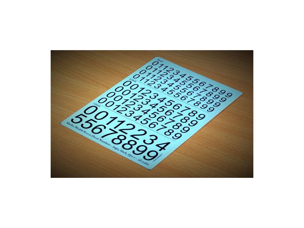 Matho Decal Numbers - large, black, type 1 | 5449612800021