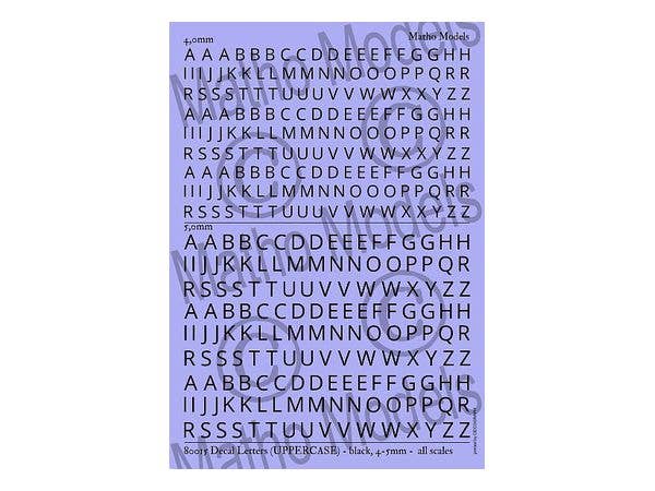 Matho Decal Letters (UPPERCASE) - black, 4-5mm | 5449612800151