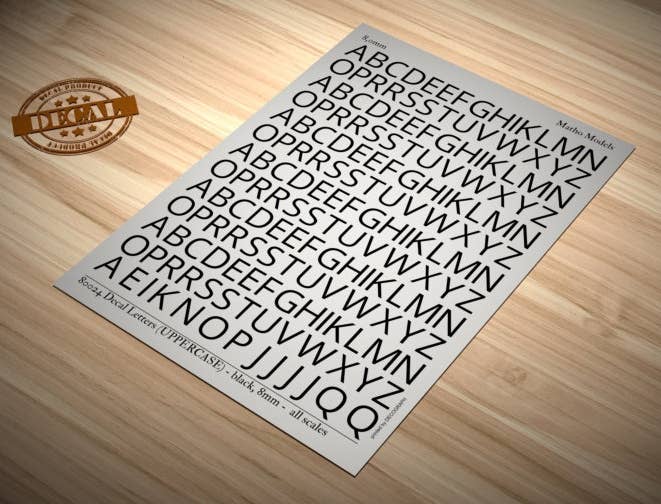 Matho Decal Letters (UPPERCASE) - black, 8mm | 5449612800243