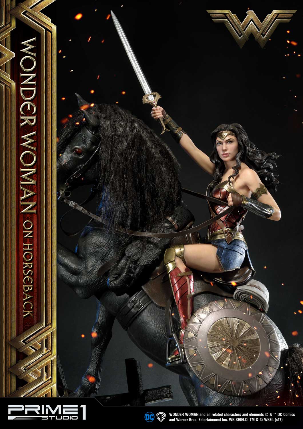 Museum Masterline Wonder Woman (Film) Wonder Woman on HorseBack Gold Version