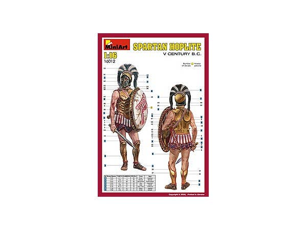 MiniArt Spartan Hoplite. V century B.C. (1/16) | 4820041100271