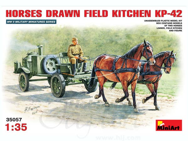 MiniArt 1/35 Horses Drawn Field Kitchen KP-42 | 4820041102053