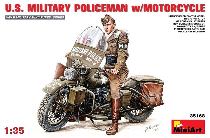 MiniArt 1/35 U.S.Millitary Policeman with Motorcycle | 4820183310149