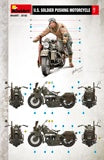 MiniArt U.S.Soldier Pushing Motorcycle (1/35) | 4820183310194
