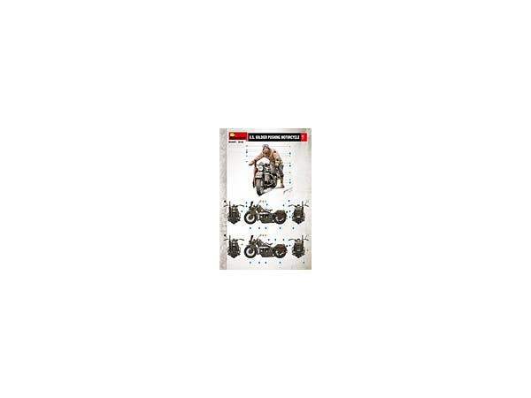 MiniArt U.S.Soldier Pushing Motorcycle (1/35) | 4820183310194