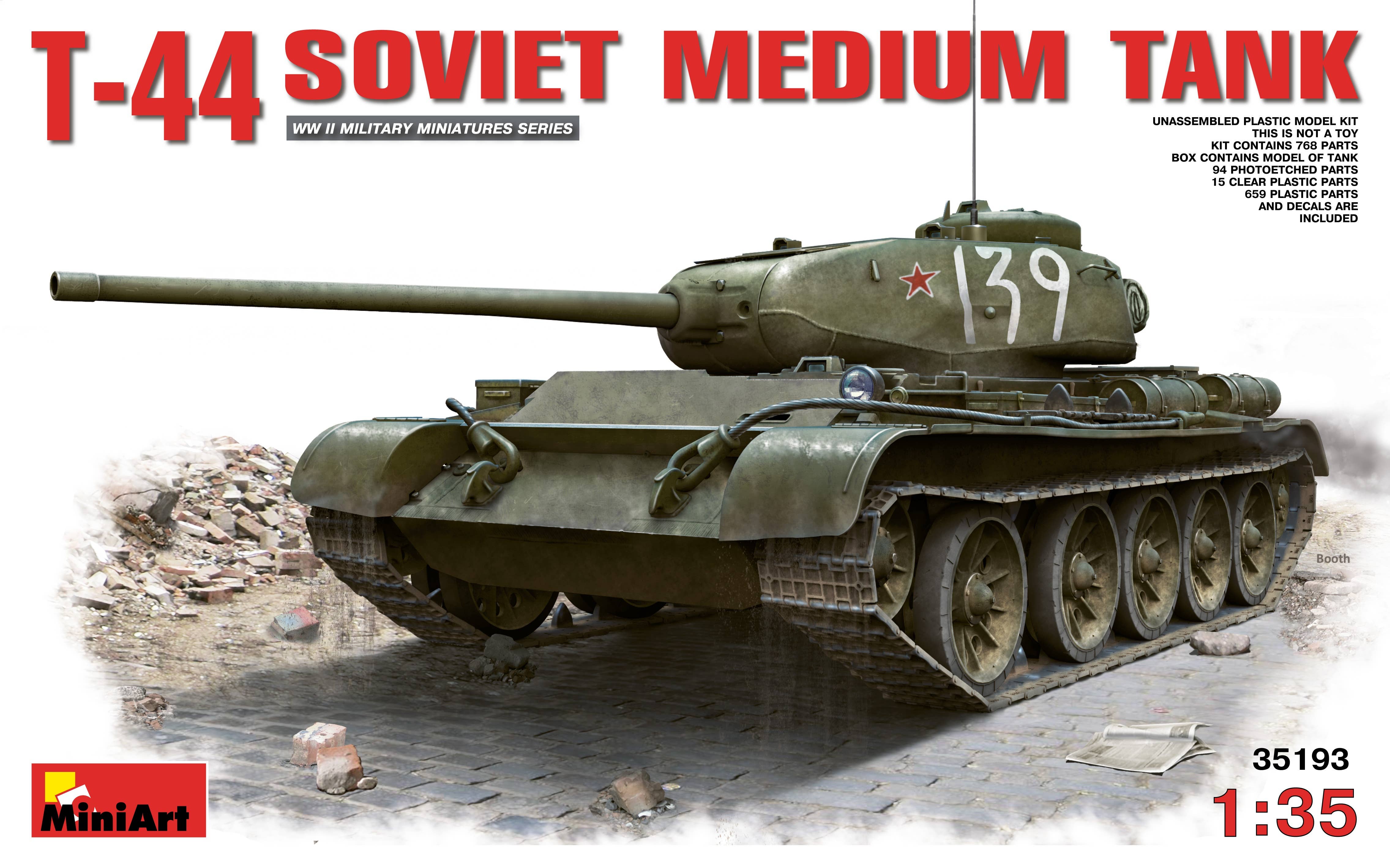 MiniArt T-44 Soviet Medium Tank (1/35) | 4820183310354