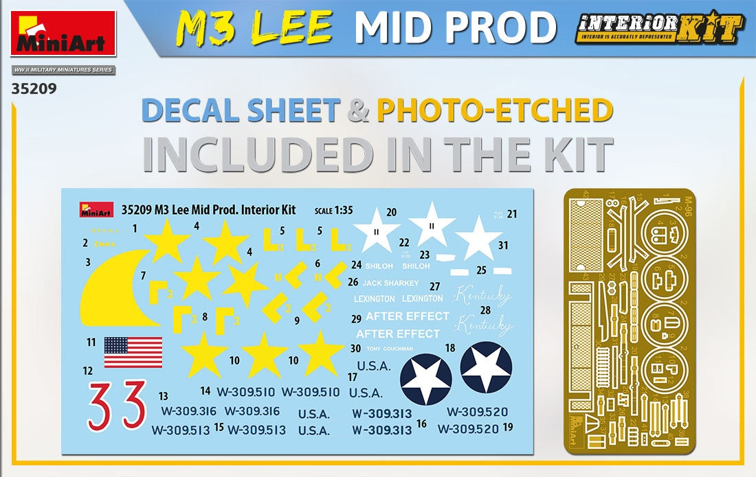 MiniArt 1/35 1/35 M3 Lee Mid Prod. Interior Kit | 4820183313607