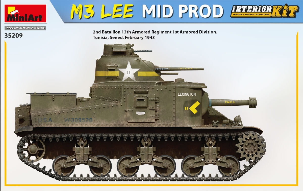 MiniArt 1/35 1/35 M3 Lee Mid Prod. Interior Kit | 4820183313607
