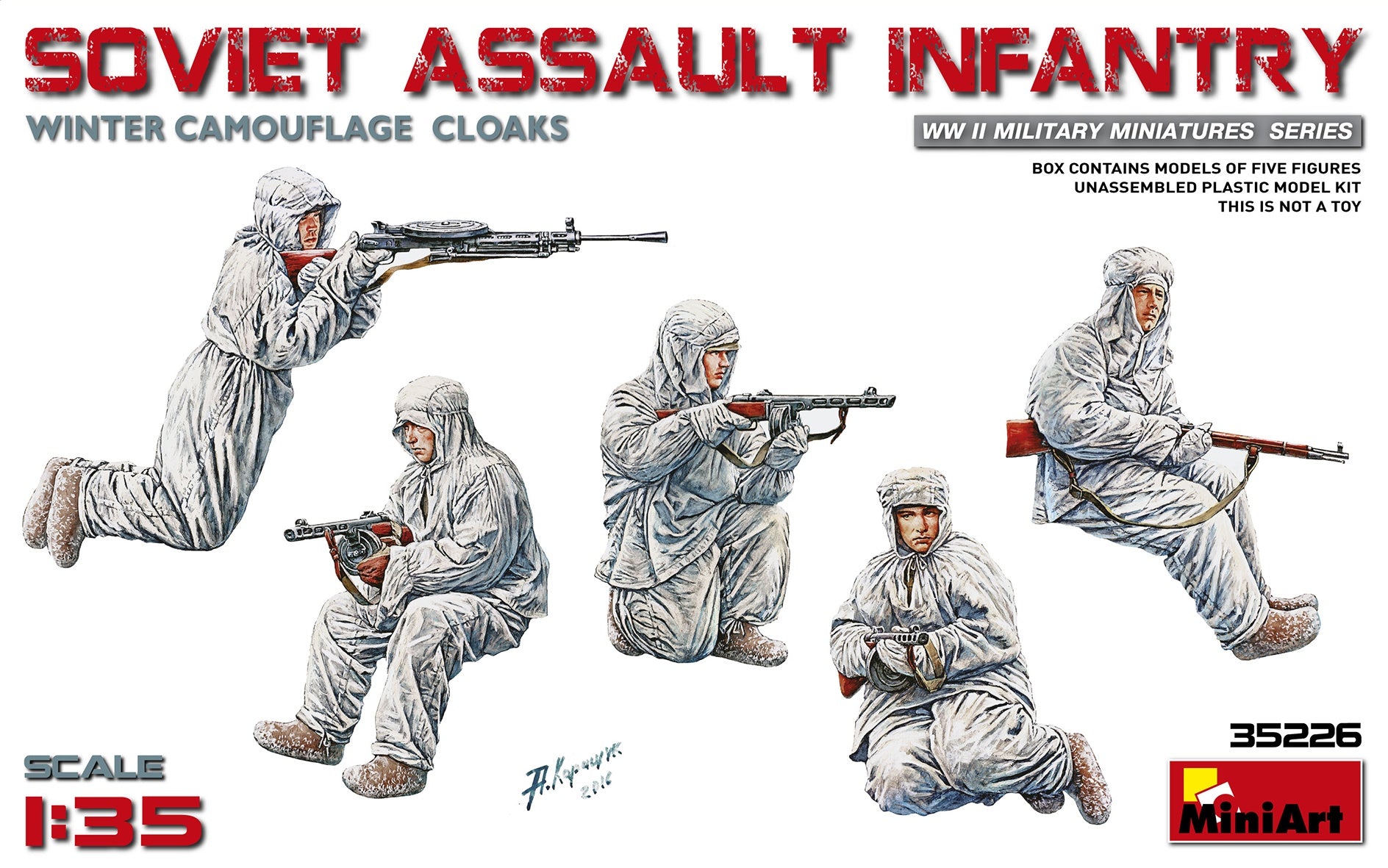 MiniArt 1/35 Soviet Assault Infantry (Winter Camouflage Cloaks) | 4820183310866
