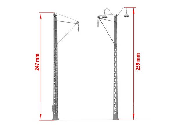 MiniArt 1/35 Railroad Power Poles & Lamps | 4820183310651