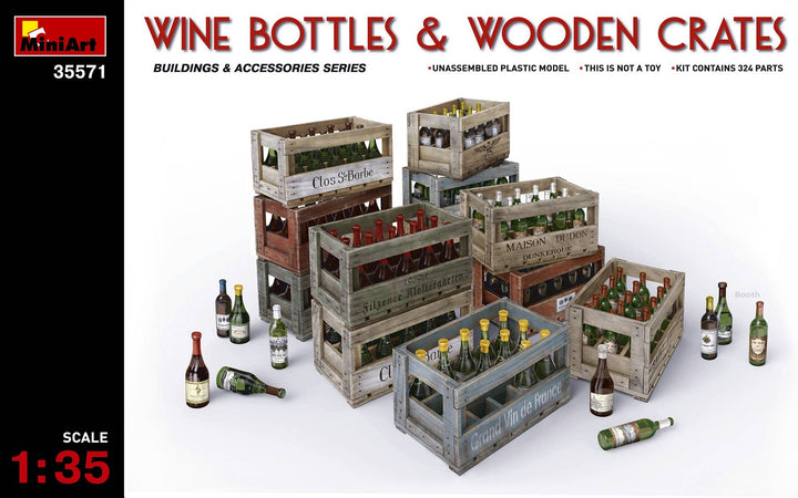 MiniArt 1/35 Wine Bottles & Wooden Crates | 4820183310668
