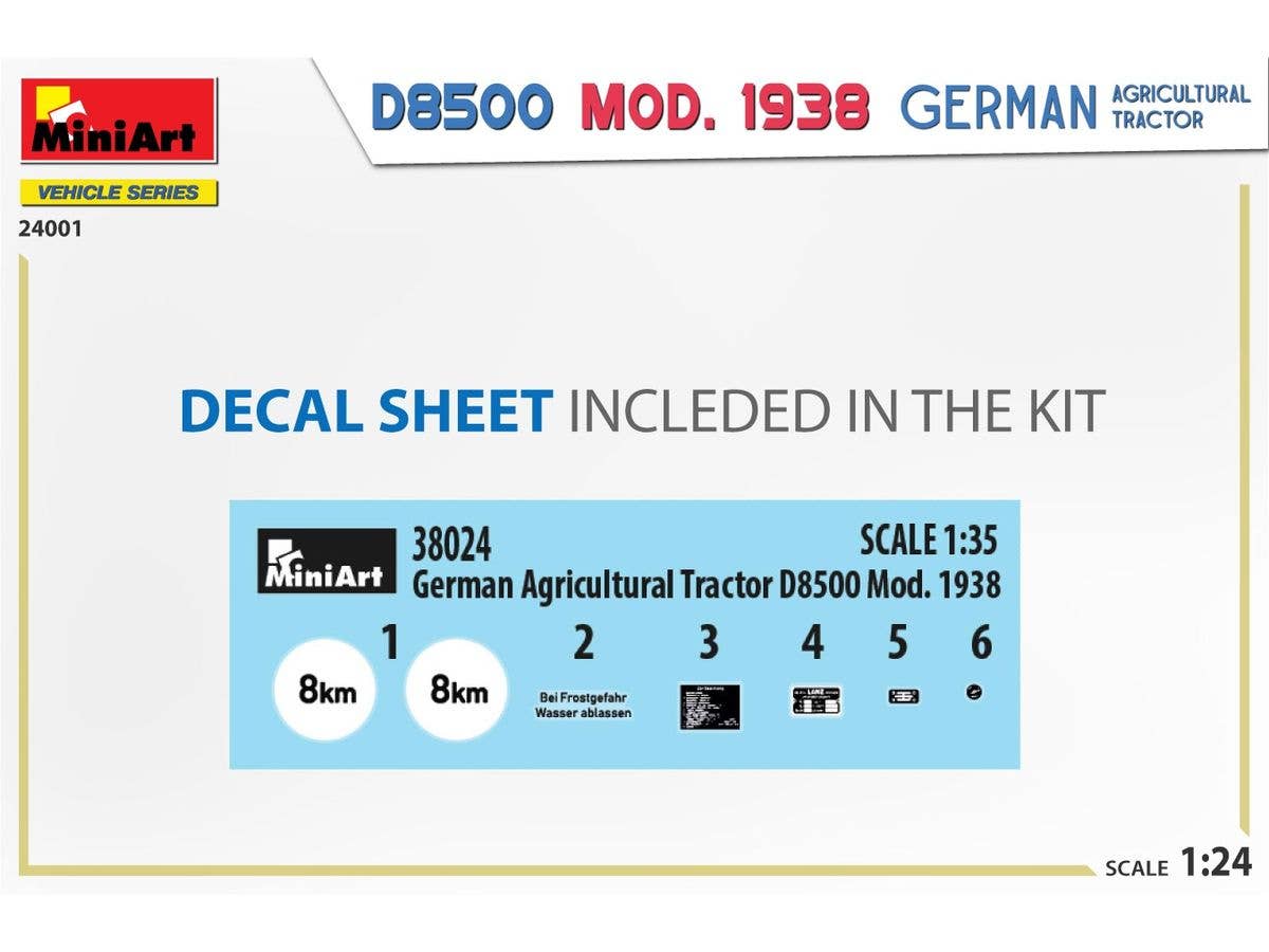 MiniArt 1/24 German Agricultural Tractor D8500 Mod. 1938 | 5905090346494
