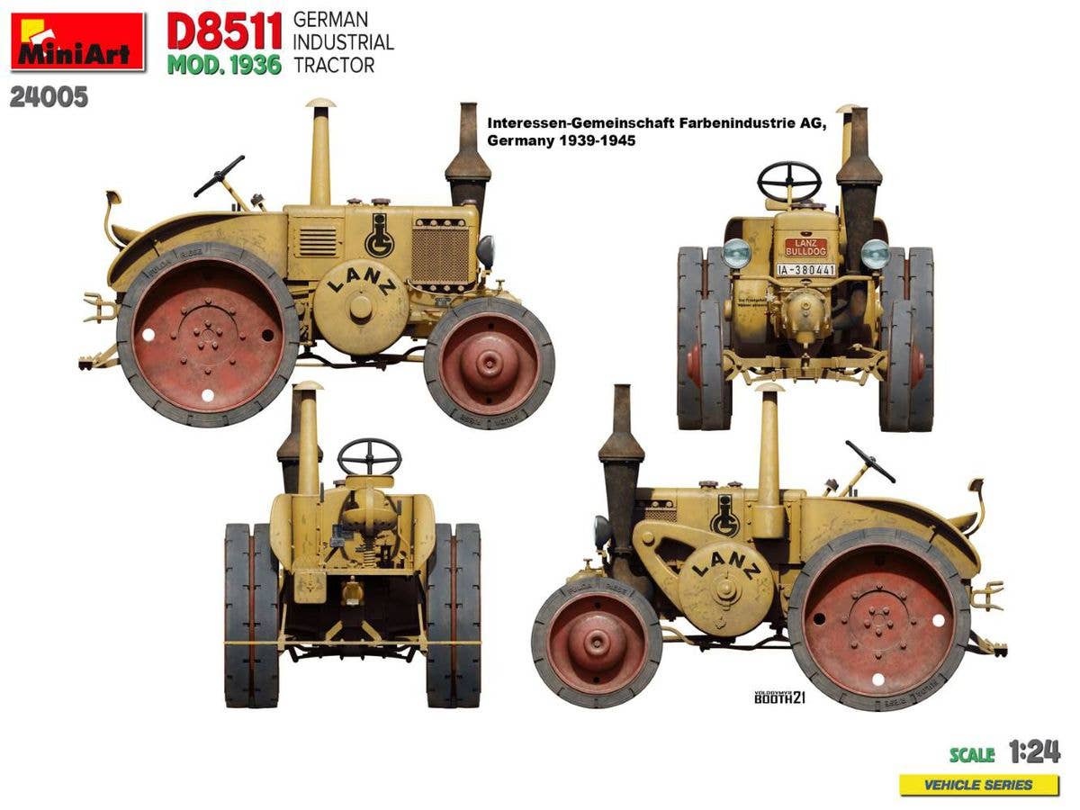 MiniArt 1/24 German Industrial Tractor D8511 MOD. 1936 | 5905937497327