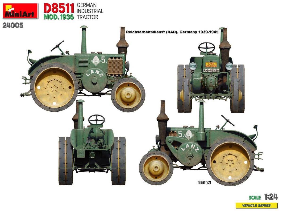 MiniArt 1/24 German Industrial Tractor D8511 MOD. 1936 | 5905937497327