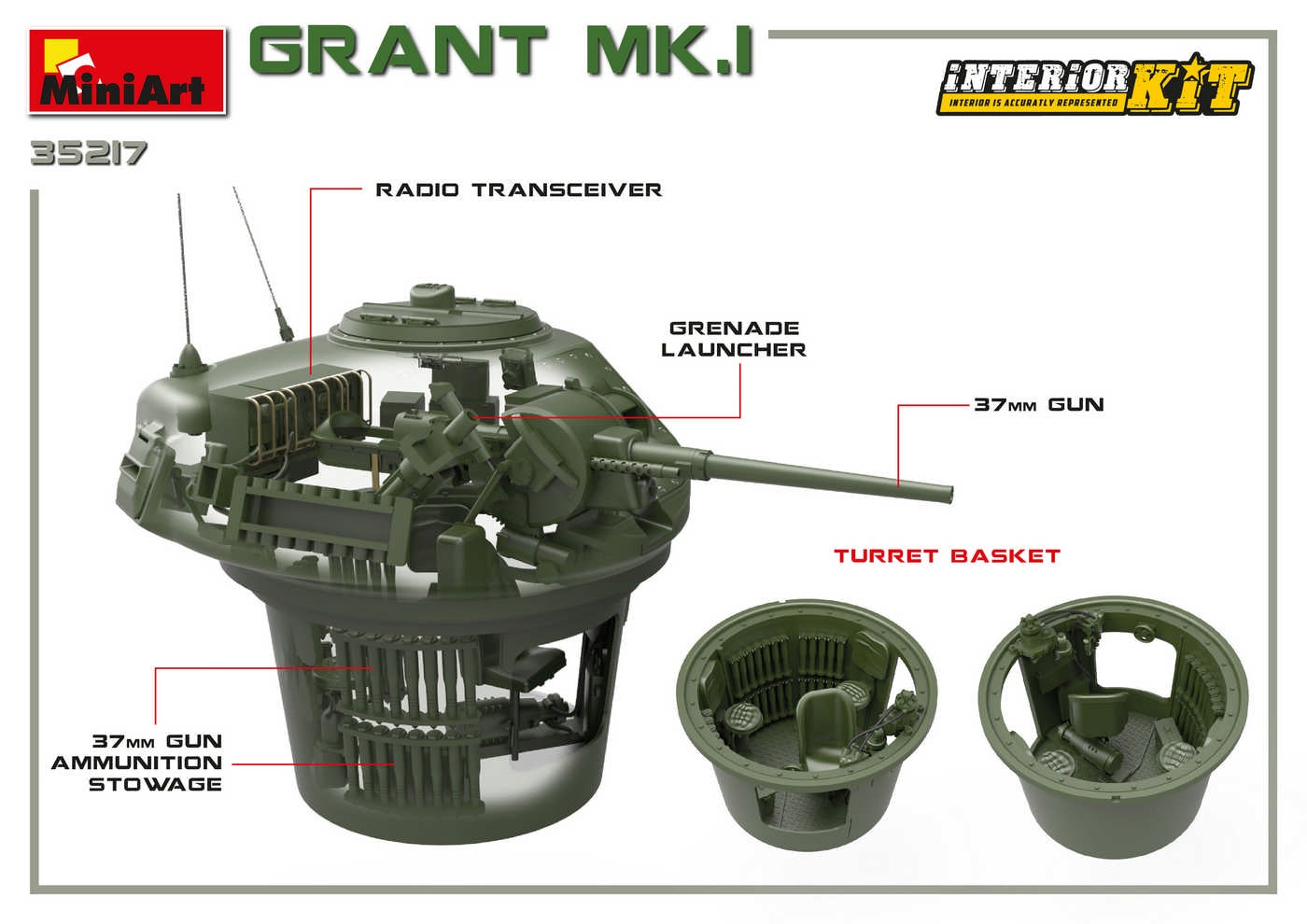 Miniart 1/35 Grant Mk.I Interior Kit | 4820183312280