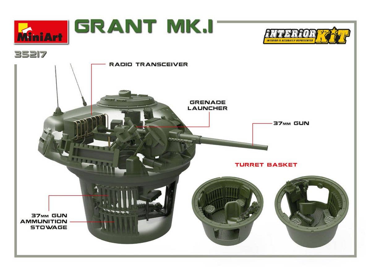 Miniart 1/35 Grant Mk.I Interior Kit | 4820183312280
