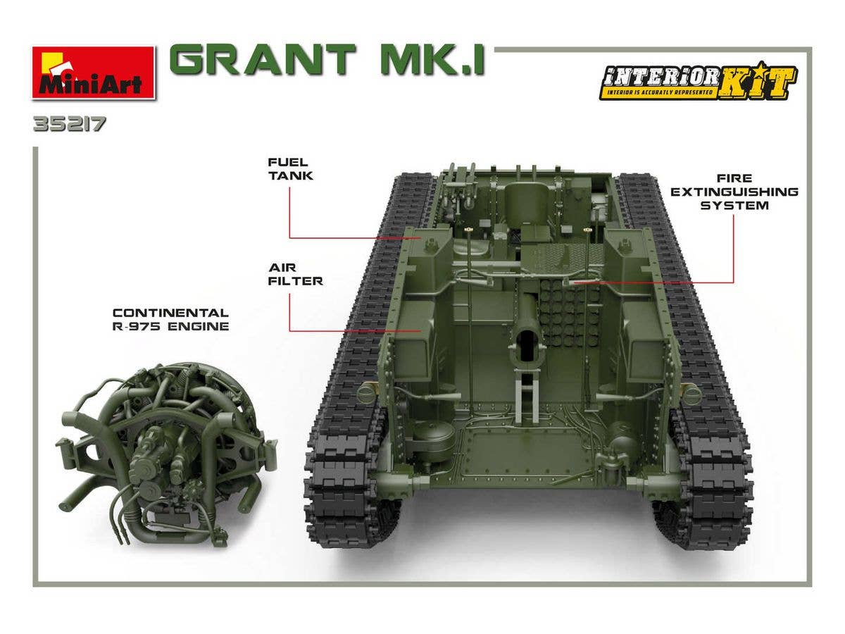 Miniart 1/35 Grant Mk.I Interior Kit | 4820183312280
