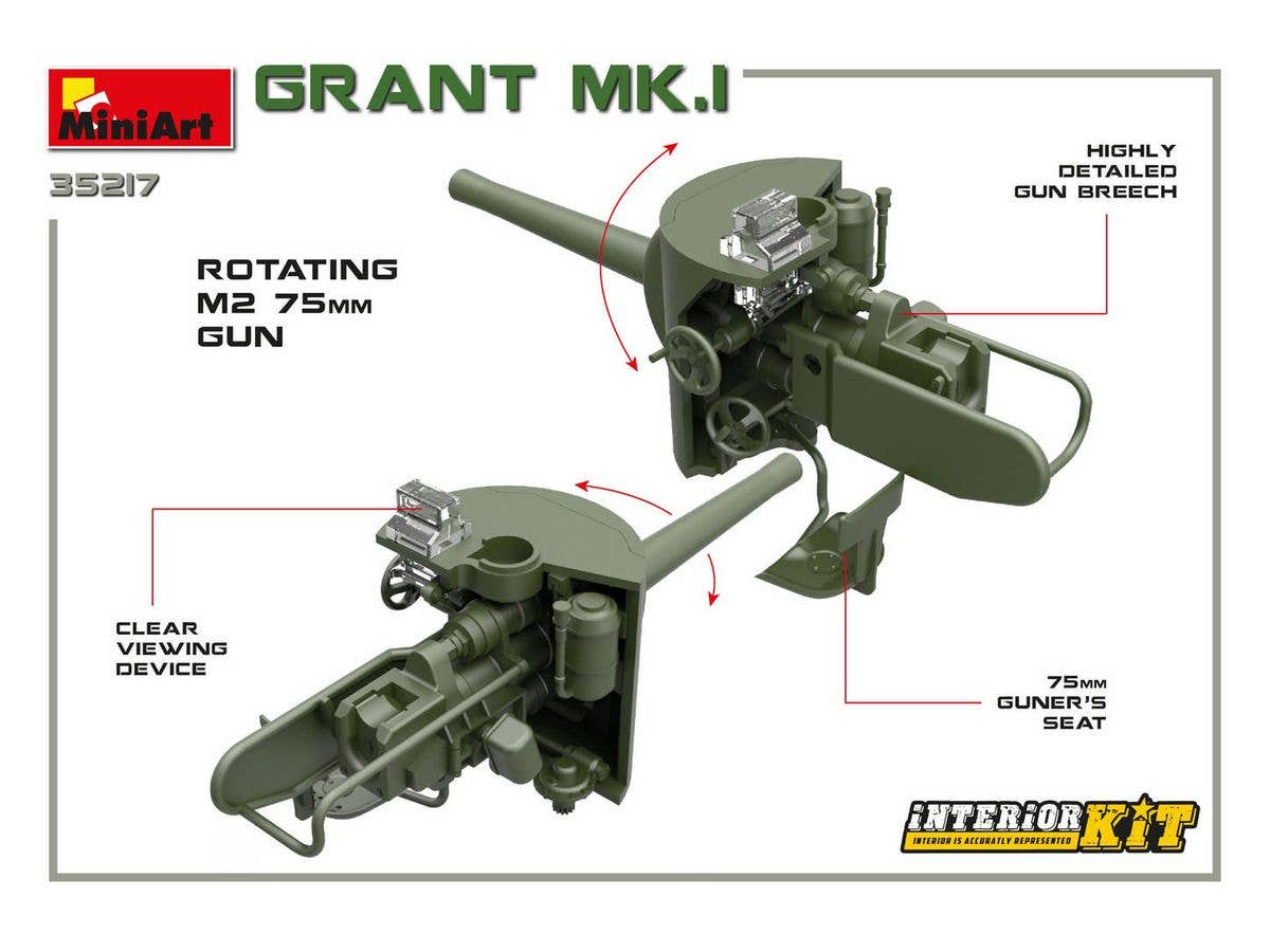 Miniart 1/35 Grant Mk.I Interior Kit | 4820183312280