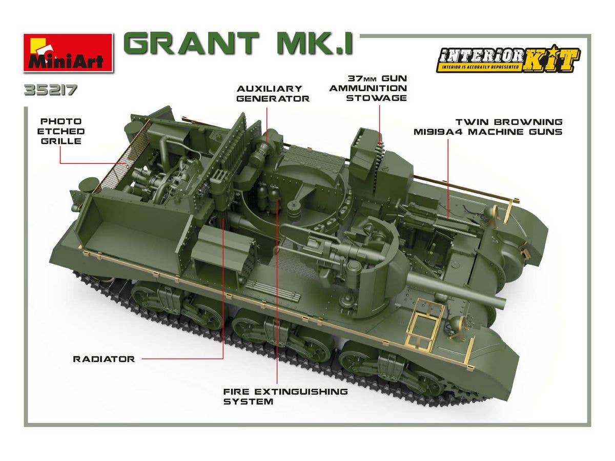 Miniart 1/35 Grant Mk.I Interior Kit | 4820183312280