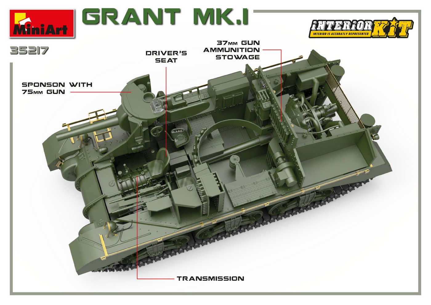 Miniart 1/35 Grant Mk.I Interior Kit | 4820183312280