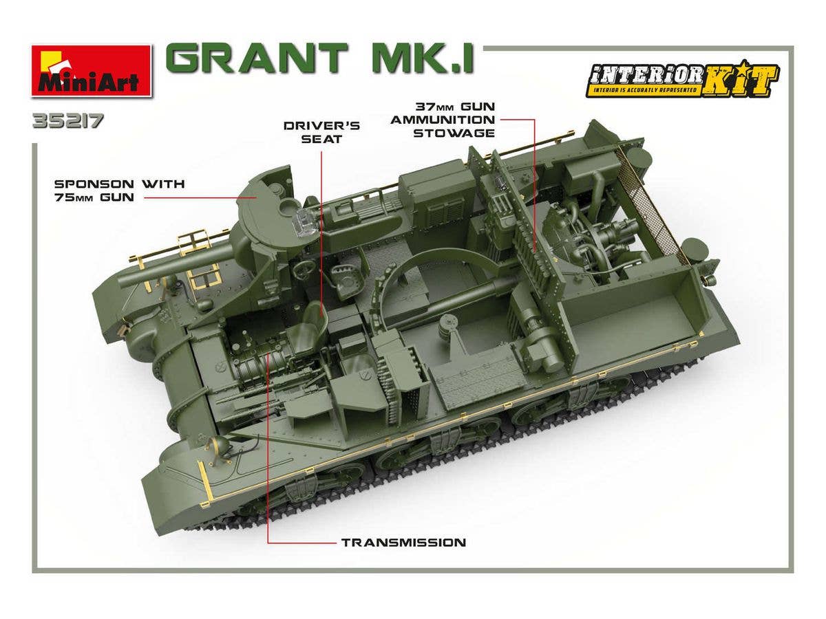 Miniart 1/35 Grant Mk.I Interior Kit | 4820183312280
