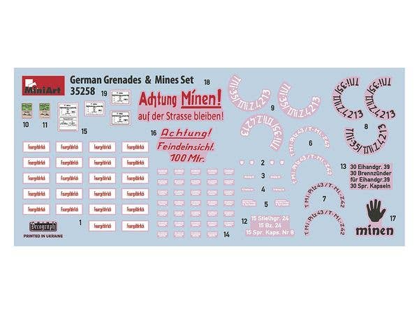 MiniArt 1/35 German Grenades & Mines Set | 4820183311603