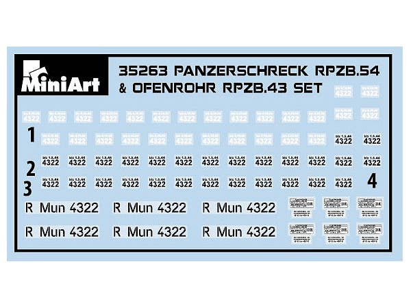 Miniart [35263] 1/35 Panzerschreck RPzB.54 & Ofenrohr RPzB.43 Set | 4820183311399