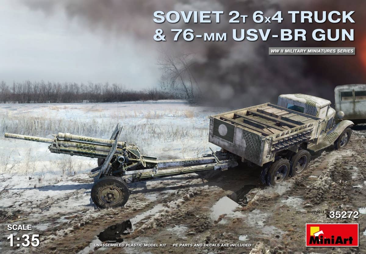 MiniArt Soviet 2 t 6x4 Truck with 76 mm USV-BR Gun (1/35) | 4820183311887