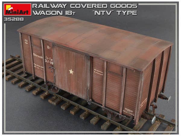 MiniArt Railway Covered Goods Wagon 18 t 'NTV'-Type (1/35) | 4820183312020