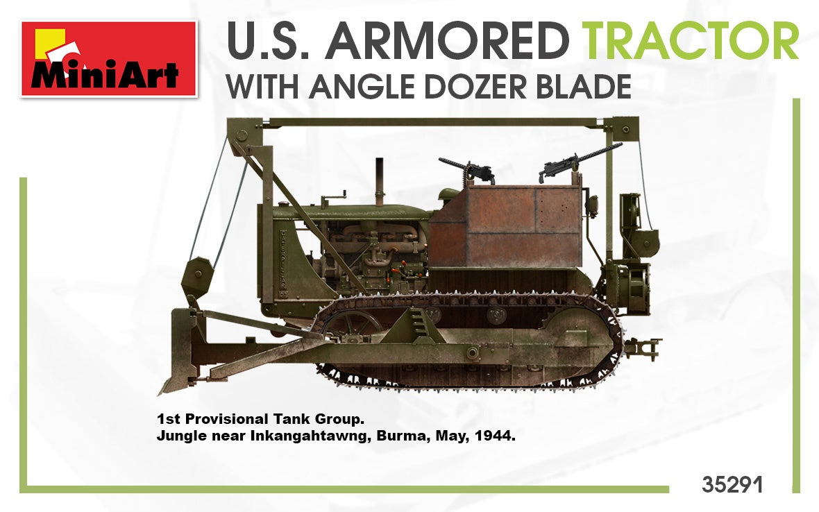 MiniArt 1/35 U.S. Armored Tractor w/ Angle Dozer Blade | 4820183312945