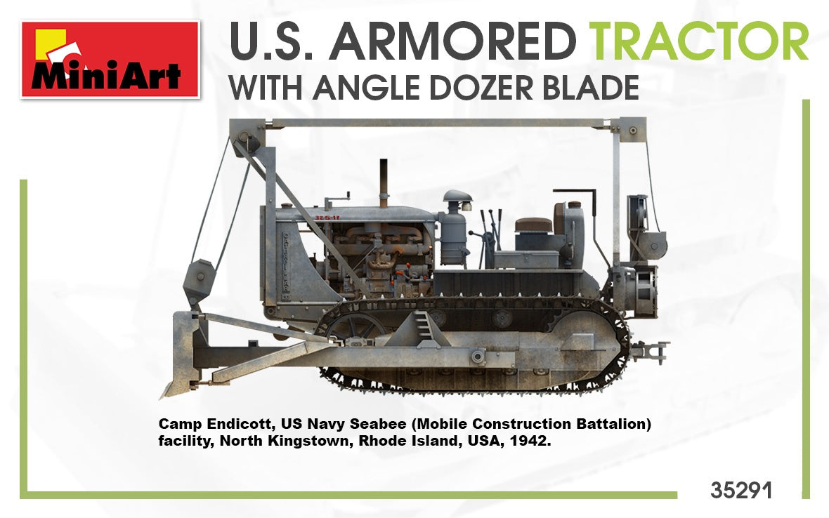 MiniArt 1/35 U.S. Armored Tractor w/ Angle Dozer Blade | 4820183312945