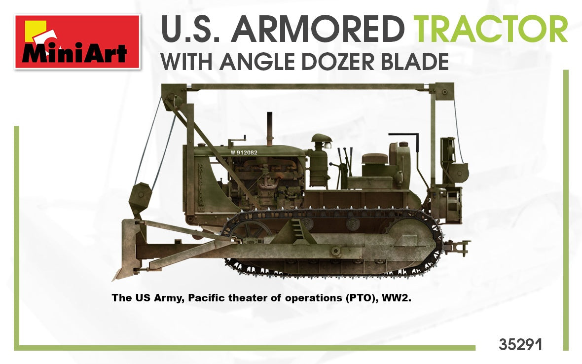 MiniArt 1/35 U.S. Armored Tractor w/ Angle Dozer Blade | 4820183312945