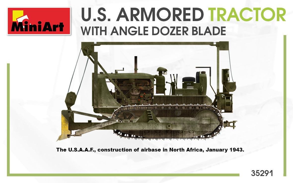 MiniArt 1/35 U.S. Armored Tractor w/ Angle Dozer Blade | 4820183312945