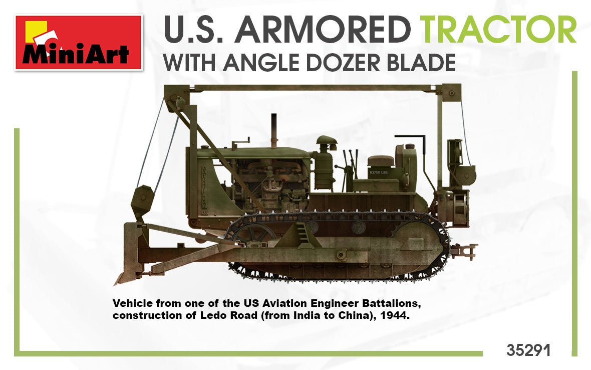 MiniArt 1/35 U.S. Armored Tractor w/ Angle Dozer Blade | 4820183312945