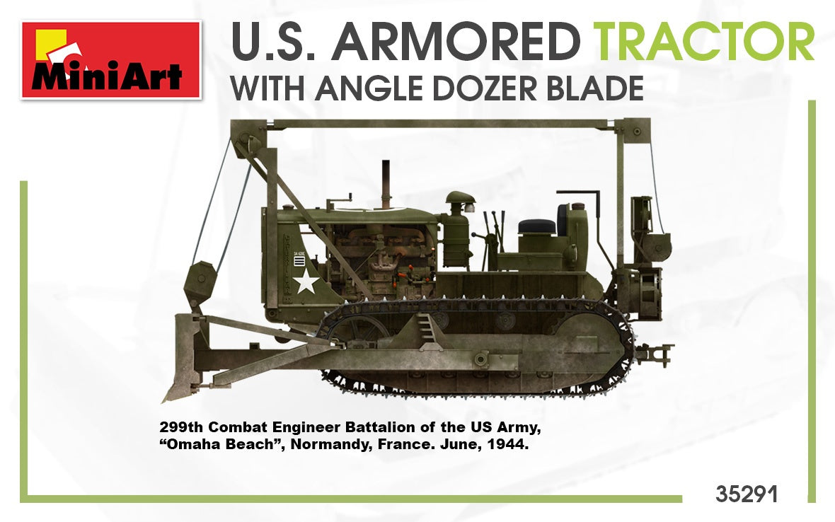 MiniArt 1/35 U.S. Armored Tractor w/ Angle Dozer Blade | 4820183312945