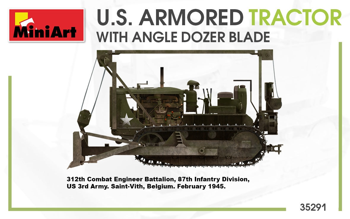 MiniArt 1/35 U.S. Armored Tractor w/ Angle Dozer Blade | 4820183312945