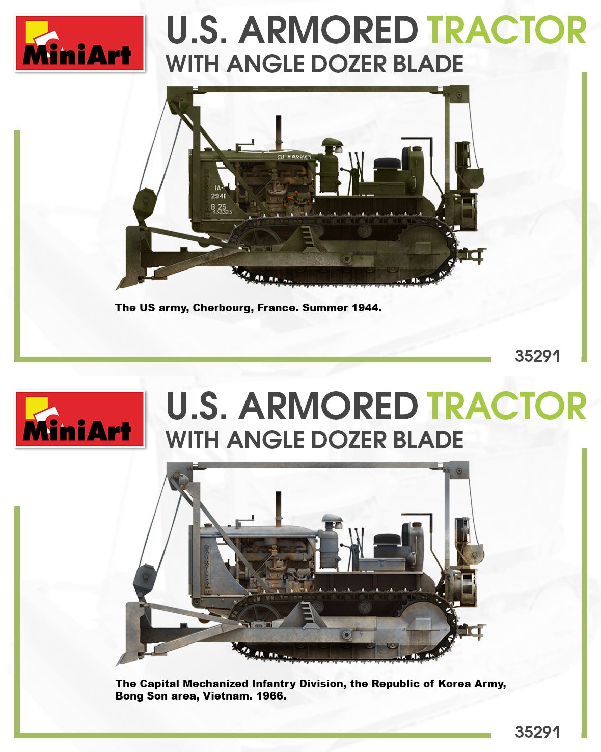 MiniArt 1/35 U.S. Armored Tractor w/ Angle Dozer Blade | 4820183312945