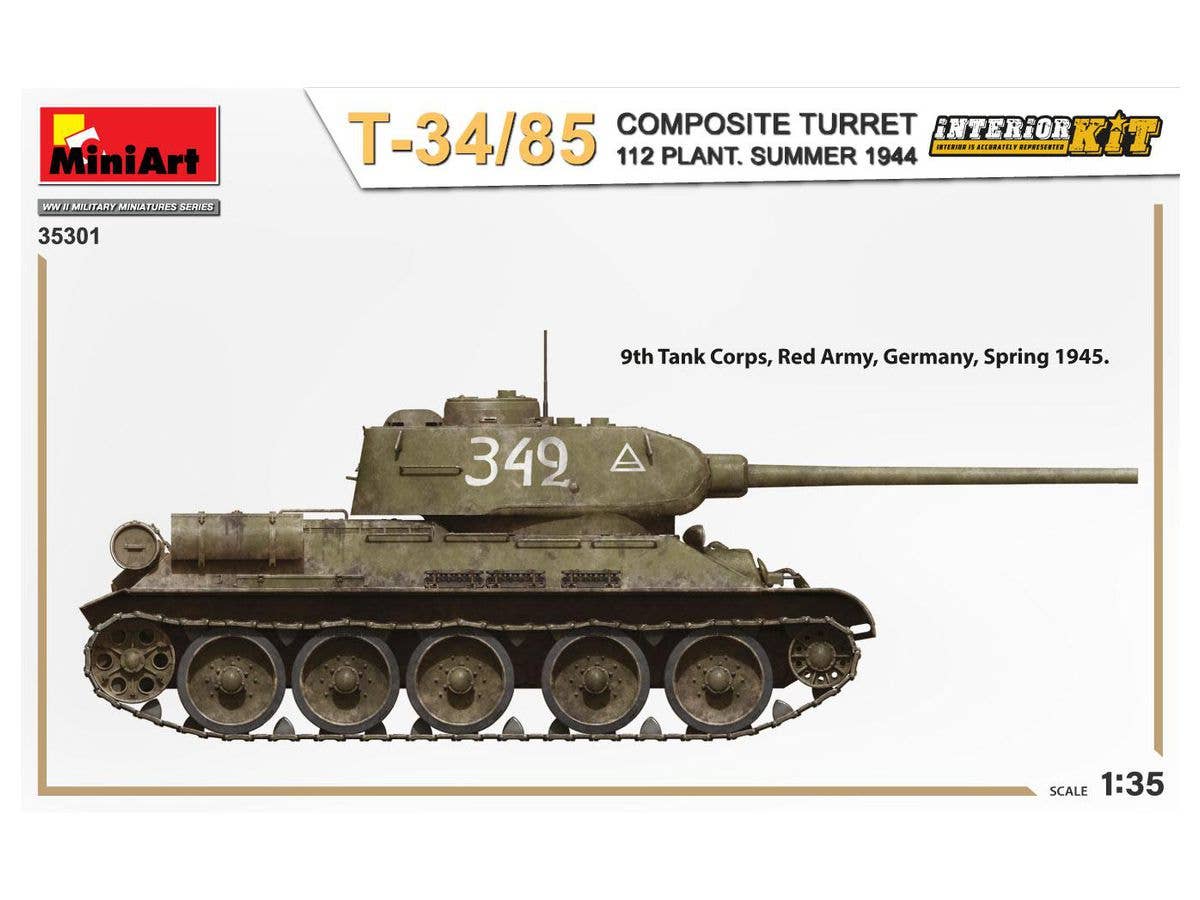 MiniArt 1/35 T-34-85 Composite Turret. 112 Plant. Summer 1944 Interior Kit | 4820183314222